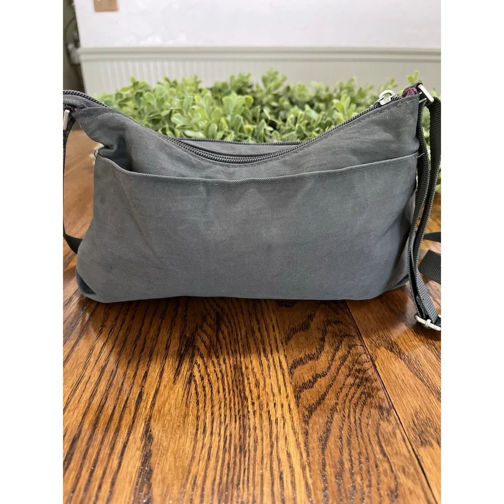 Baggallini Original Everyday Crossbody Bag Gray Purse Nylon Washabl